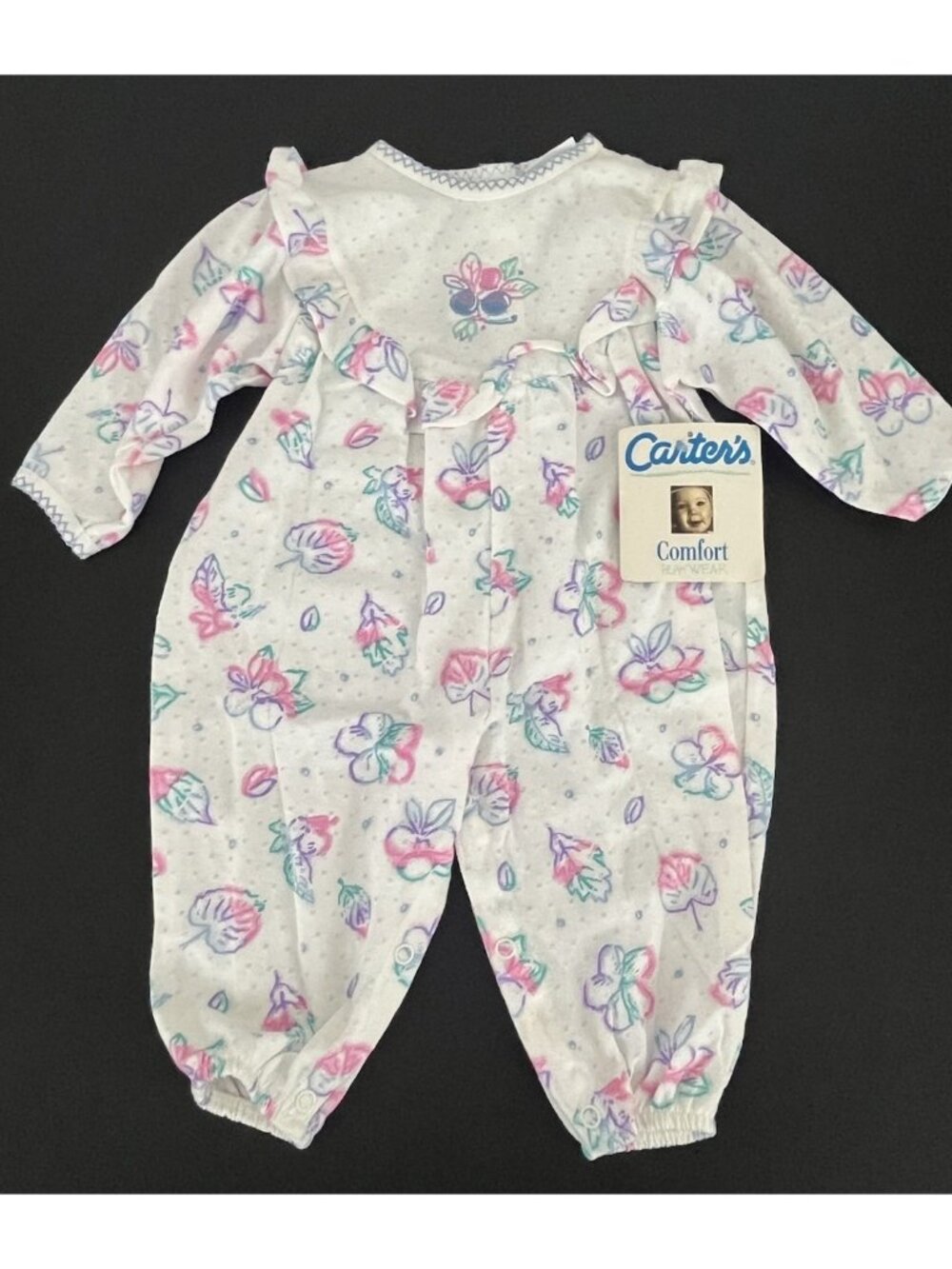 Vintage Carters Baby Girl's 6 mos Floral One Piece Bubble Romper NWT